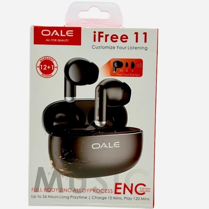 ایرپاد بی‌سیم OALE مدل iFree11 با بلوتوث ۵.۴ و حذف نویز ENC