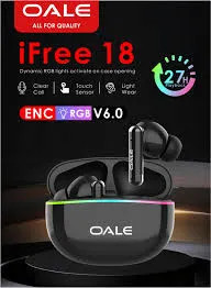 ایرپاد OALE iFree 18 بی سیم با نویز کنسلینگ و نور RGB